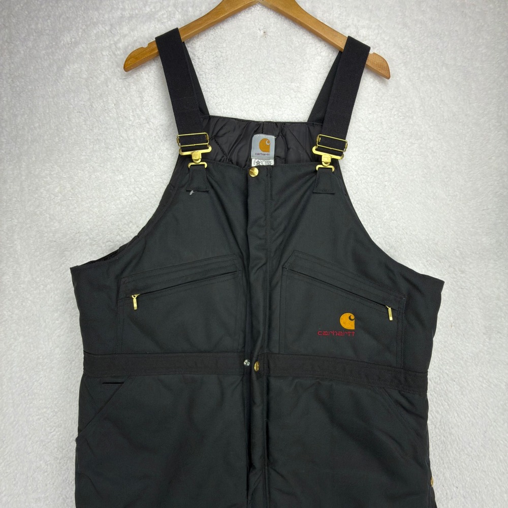 Carhartt Quilt Lined Arctic Bibs Overalls Mens 44x30 R12 BLK Black NWOT NOS